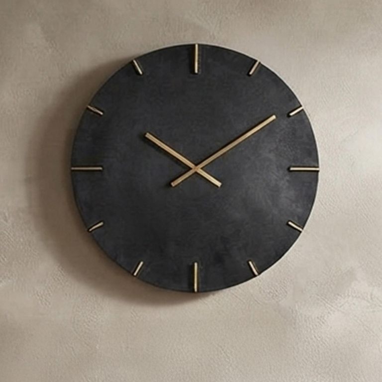 Bilal Wall Clock - Round - Black and Gold - Aluminium