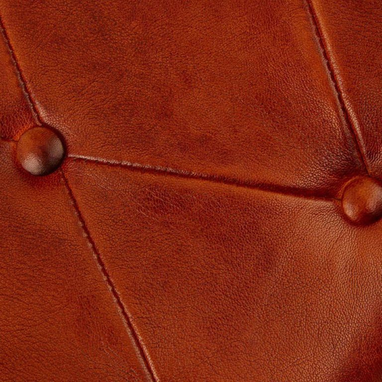 Buffalo Folding Stool - Tan - Leather with Metal