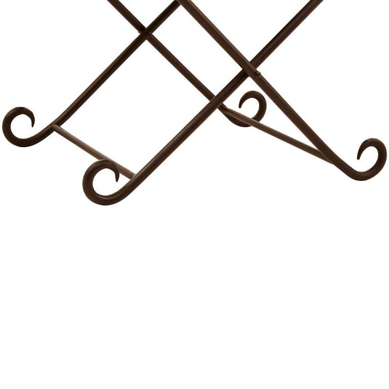 Buffalo Folding Stool - Tan - Leather with Metal