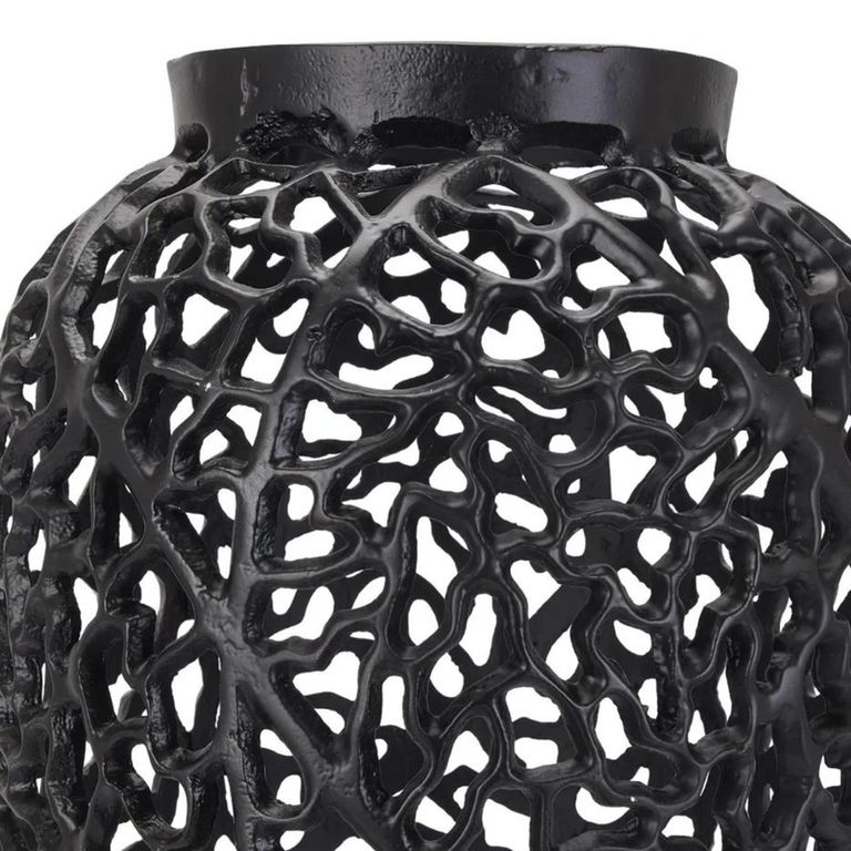 Clearance - Black Aluminium Cast Lattice Vase - A263