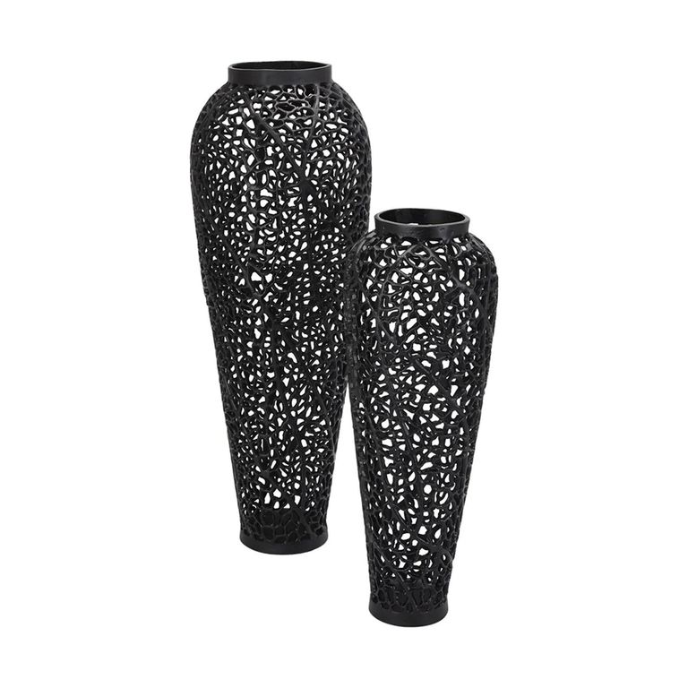Clearance - Black Aluminium Cast Lattice Vase - A263