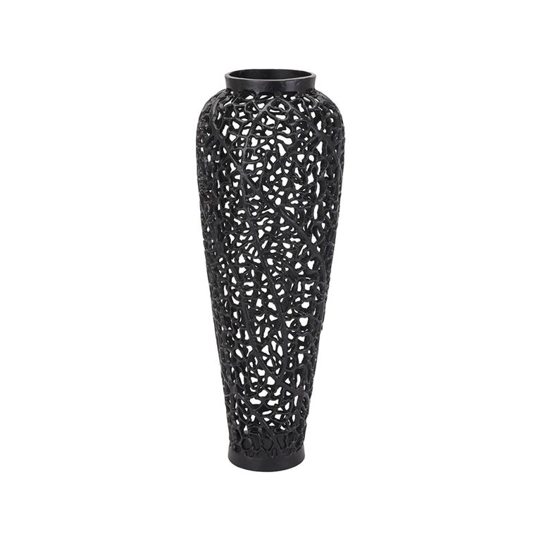 Clearance - Black Aluminium Cast Lattice Vase - A263