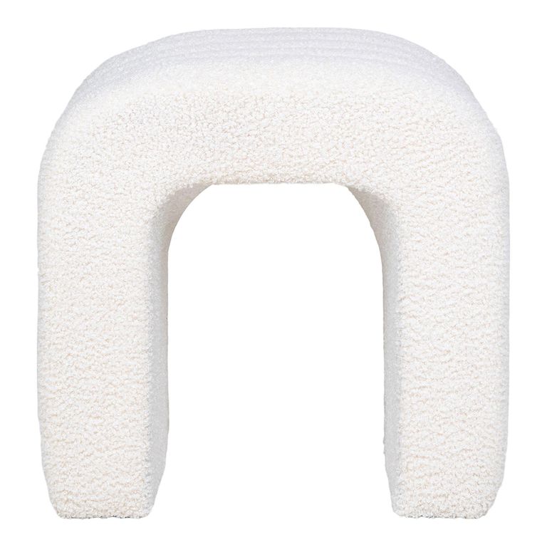 Colma Pouf - White Boucle Fabric