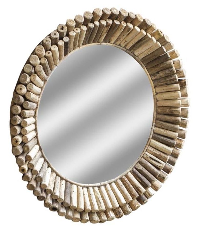 Driftwood Wall Mirror - Bamboo - Round