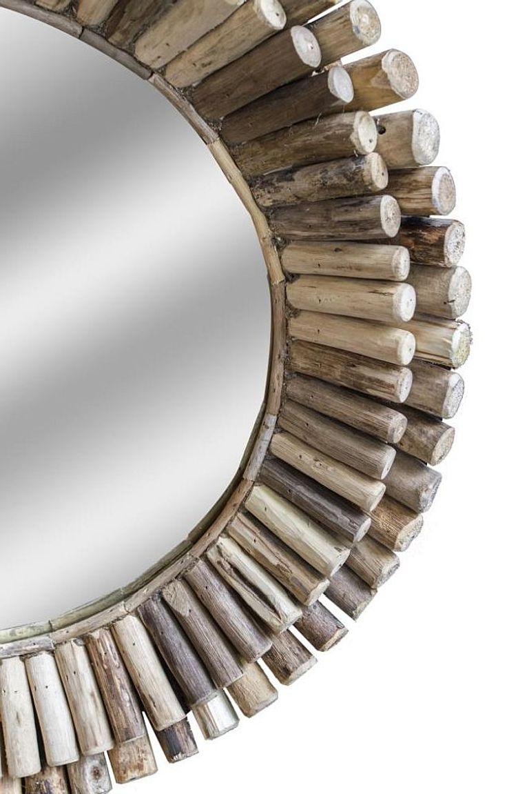 Driftwood Wall Mirror - Bamboo - Round