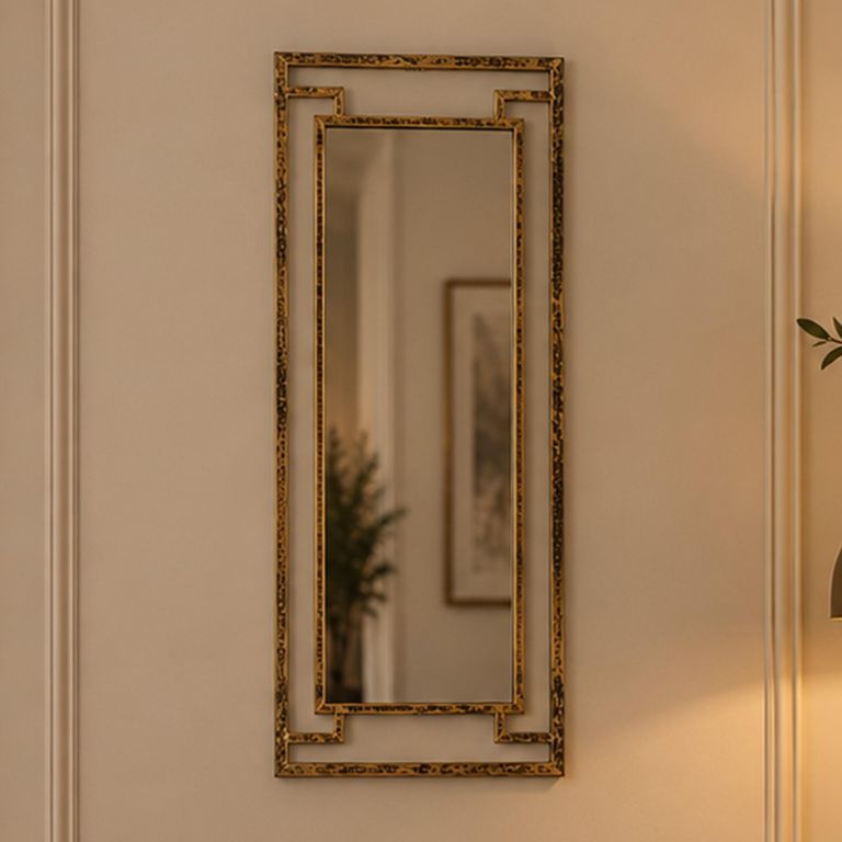 Imogen Antique Gold Rectangular Wall Mirror - 41cm x 91cm
