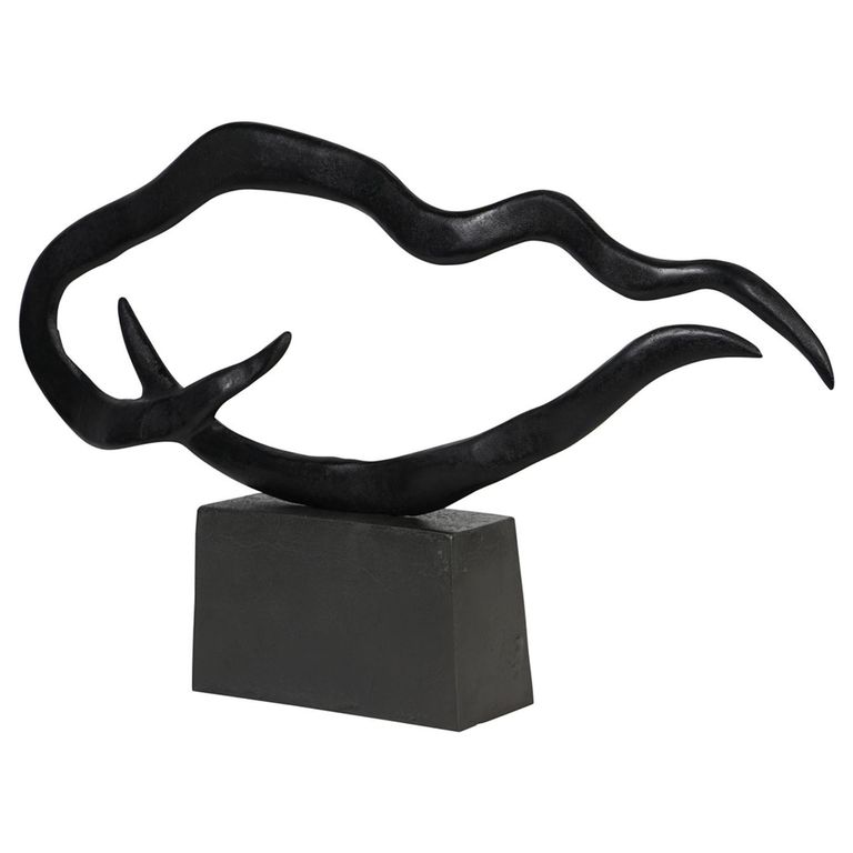 Isla Sculpture - Black Metal - Large - Abstract