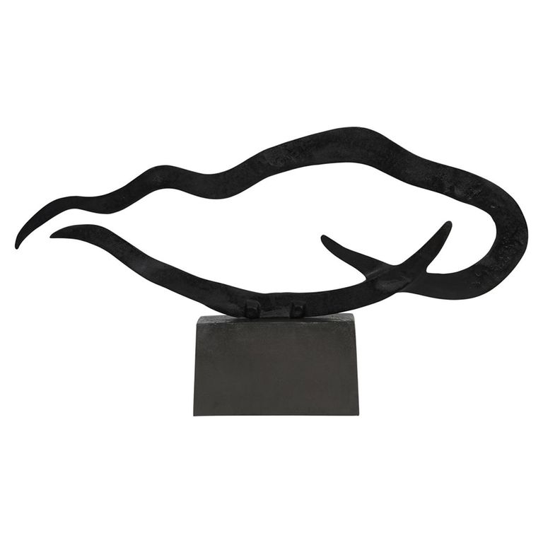 Isla Sculpture - Black Metal - Large - Abstract