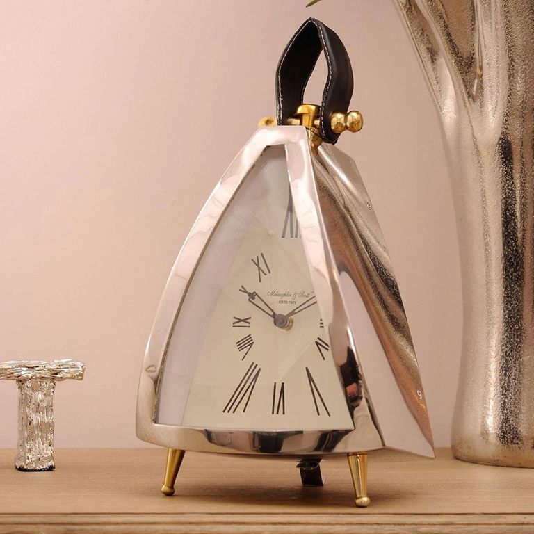 Isosceles Mantel Clock - Nickel - Curved