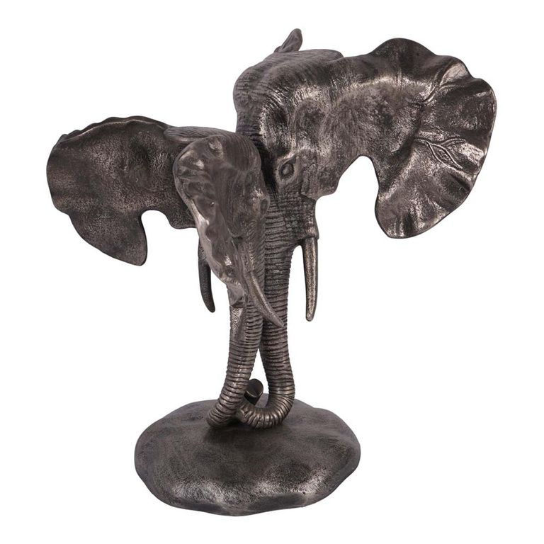 Kariba Sculpture - Cast Aluminium - Nuzzling Elephants