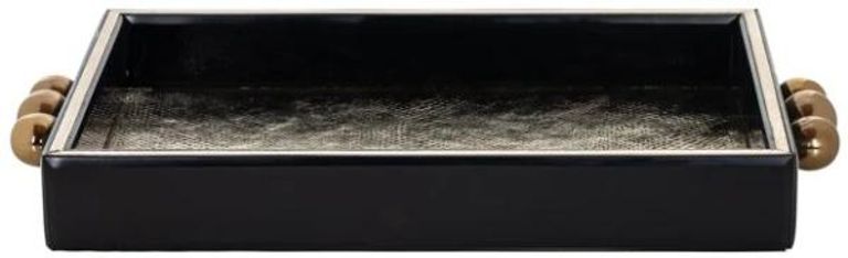 Liv Black Tray with Gold Handles