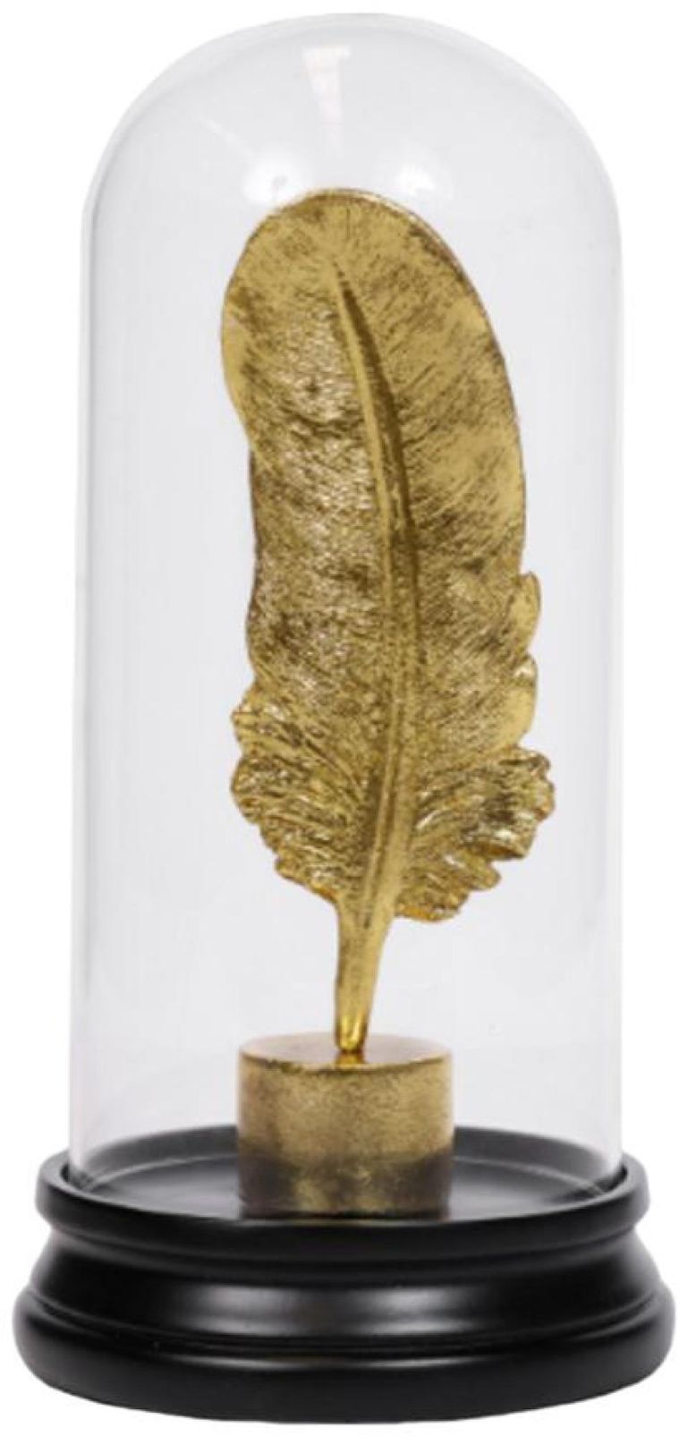 Glass Feather in a Bottle - Black and Gold - 2