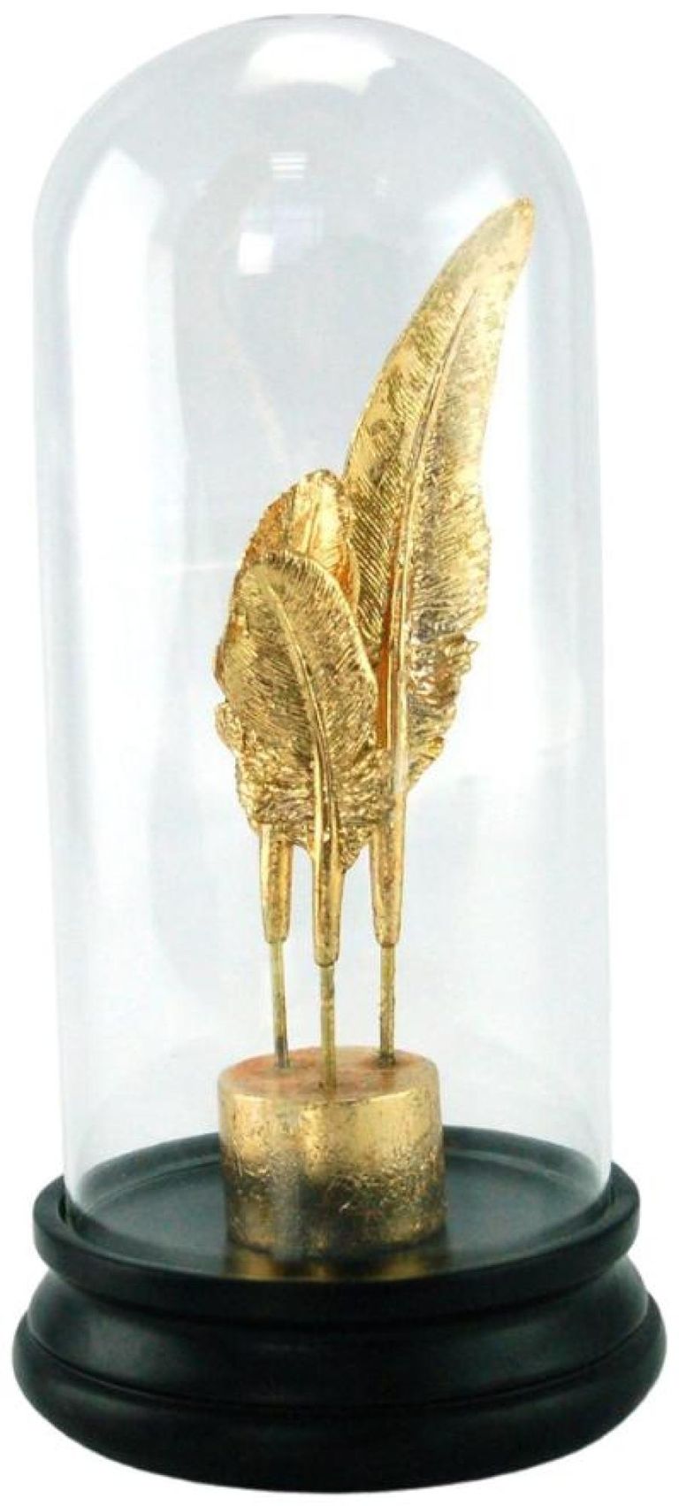 Glass Feather in a Bottle - Black and Gold - 3