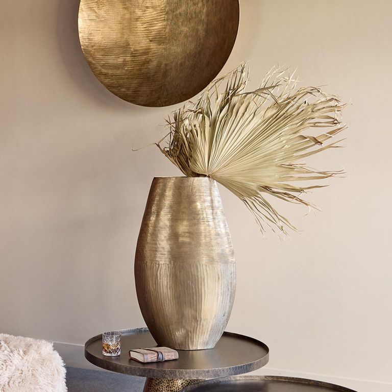 Southwold Vase - Antique Brass - Textured Oval - 51cm