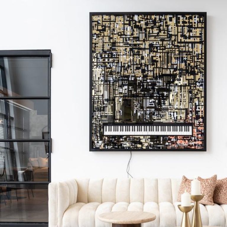 Wibi Black and Gold Piano Wall Art