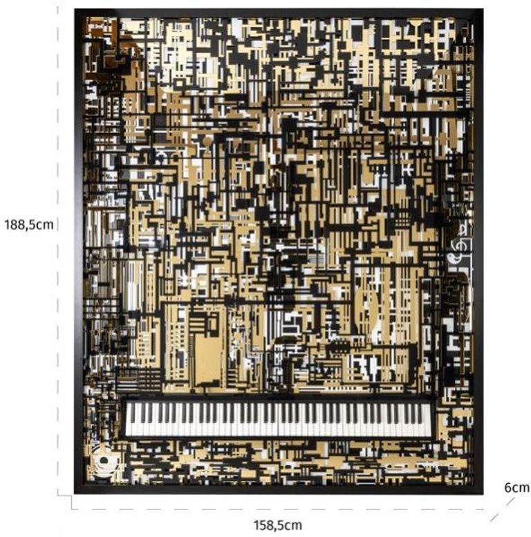 Wibi Black and Gold Piano Wall Art