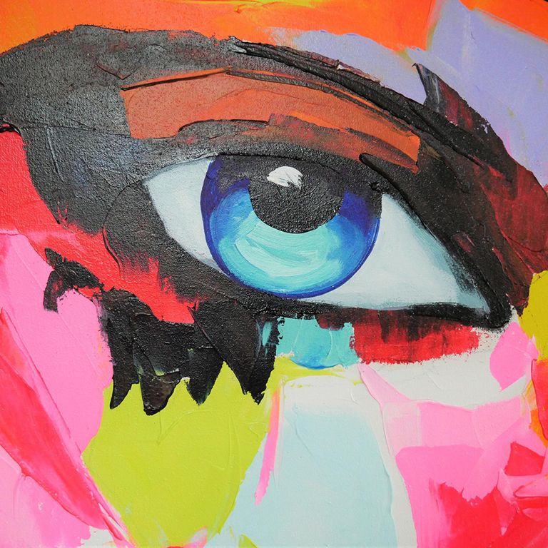 Women Face Hand Painting Canvas Wall Art - 7462 - Fabric