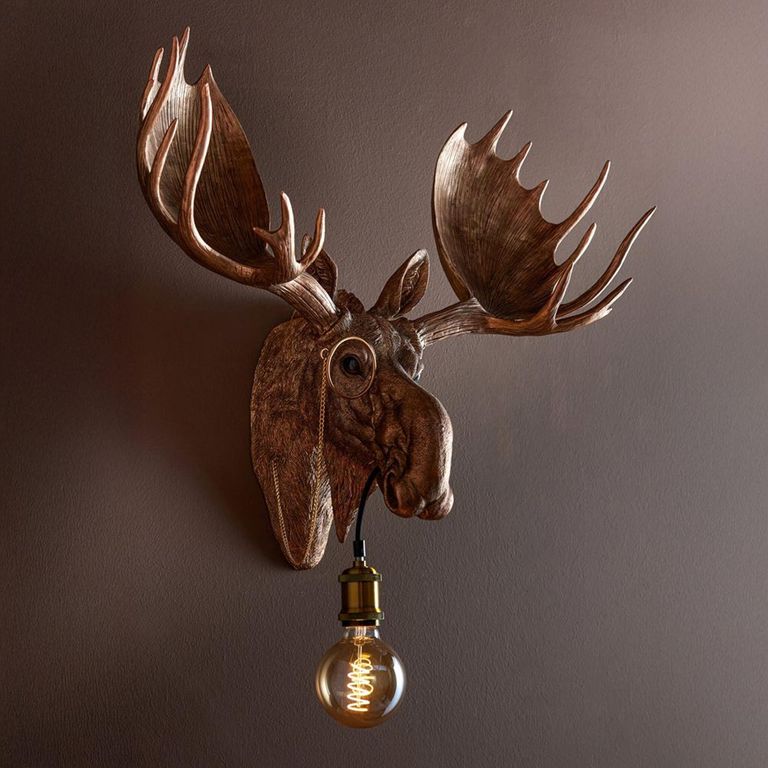 Reindeer Wall Lamp - Copper - Polyresin