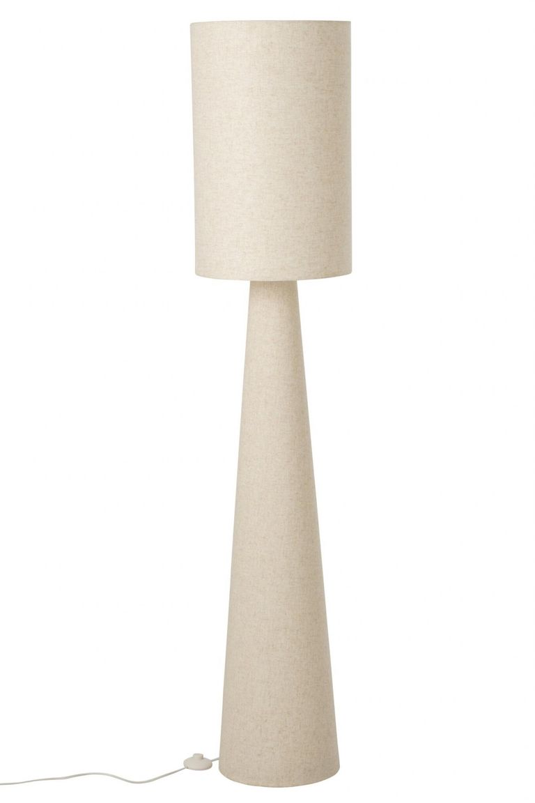 Cloth Floor Lamp - Conical Base - Beige