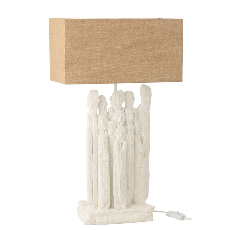 Figurines Table Lamp - White and Natural - Polyresin