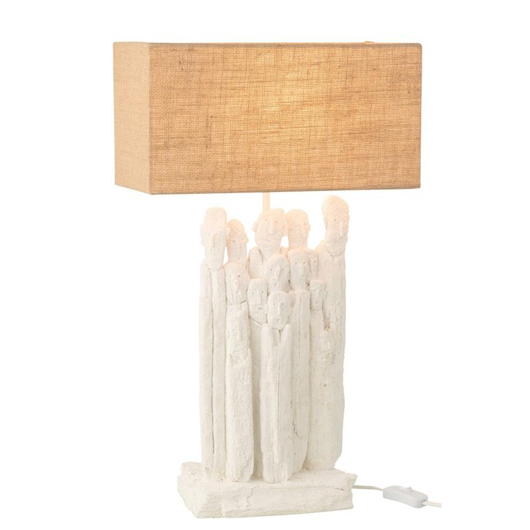 Figurines Table Lamp - White and Natural - Polyresin