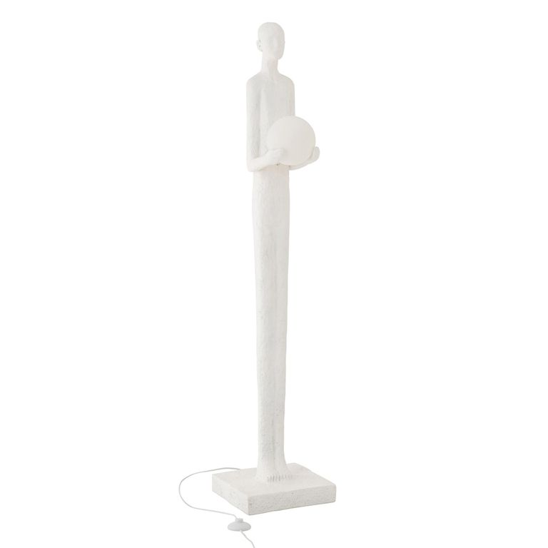 Person Floor Lamp - White - Polyresin