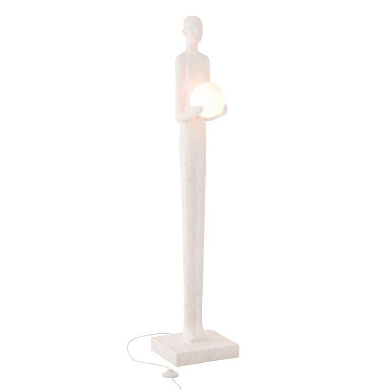 Person Floor Lamp - White - Polyresin