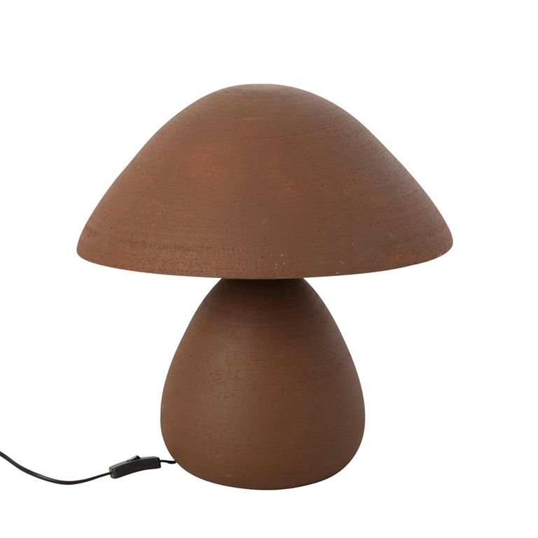 Pottery Table Lamp - Brown - Ceramic