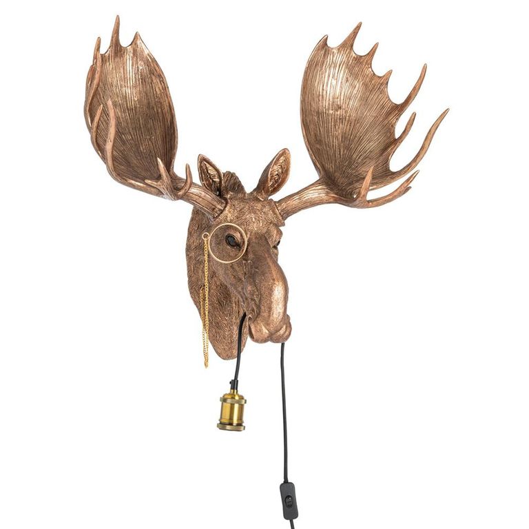 Reindeer Wall Lamp - Copper - Polyresin
