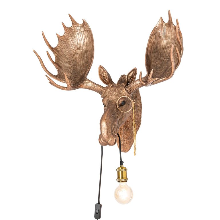 Reindeer Wall Lamp - Copper - Polyresin