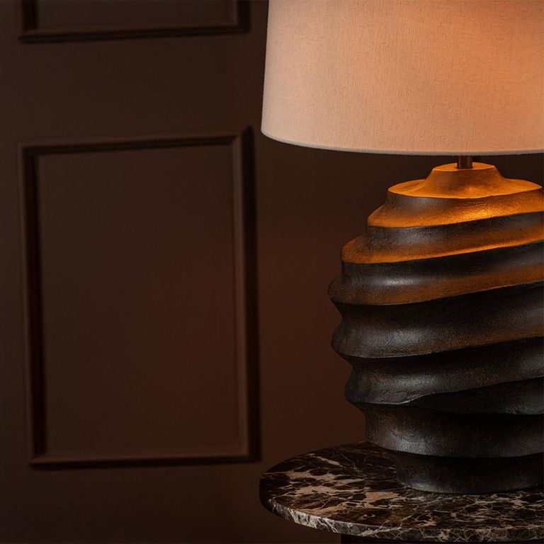 Table Lamp - Beige and Brown - Aluminium