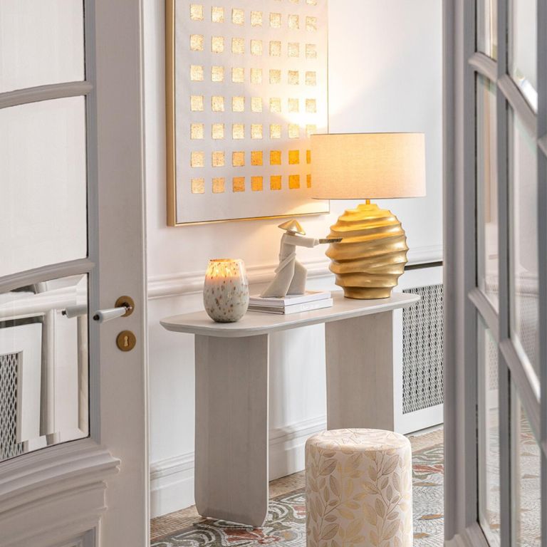 Table Lamp - Beige and Gold - Aluminium