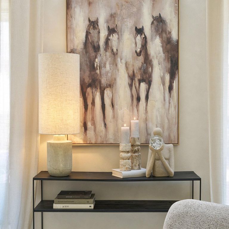 Terracotta Table Lamp - Grey - Ceramic