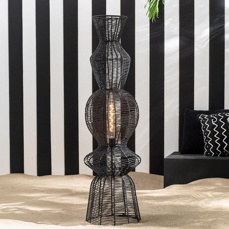 Floor Lamp - Black - Rope and Metal