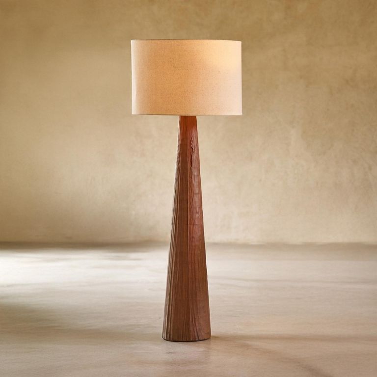 Melina Floor Lamp - Conical Base - Dark Brown - Ceramic
