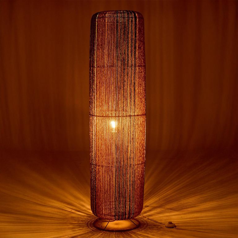 Cylinder Floor Lamp - Blue and Natural - Rope and Metal