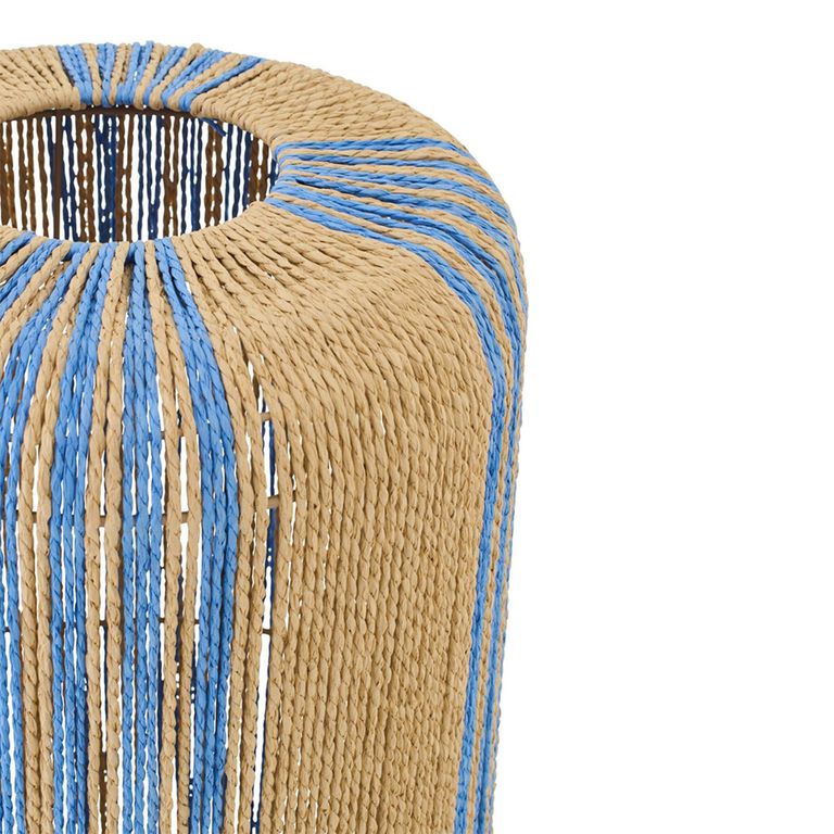 Cylinder Floor Lamp - Blue and Natural - Rope and Metal