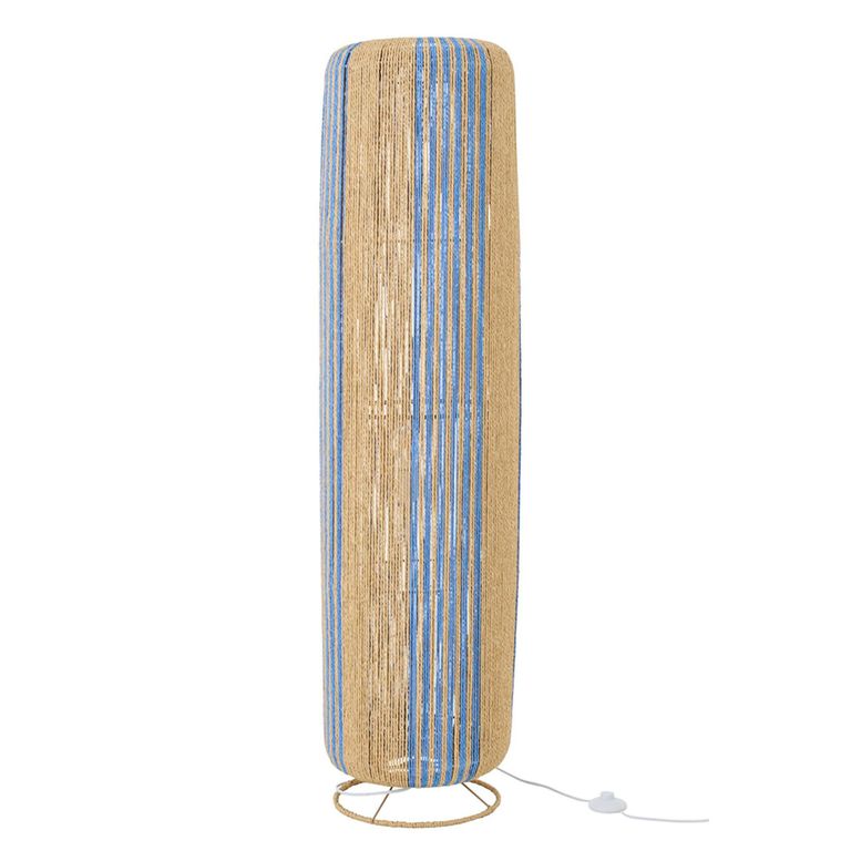 Cylinder Floor Lamp - Blue and Natural - Rope and Metal