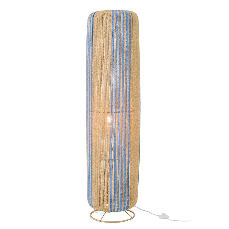 Cylinder Floor Lamp - Blue and Natural - Rope and Metal