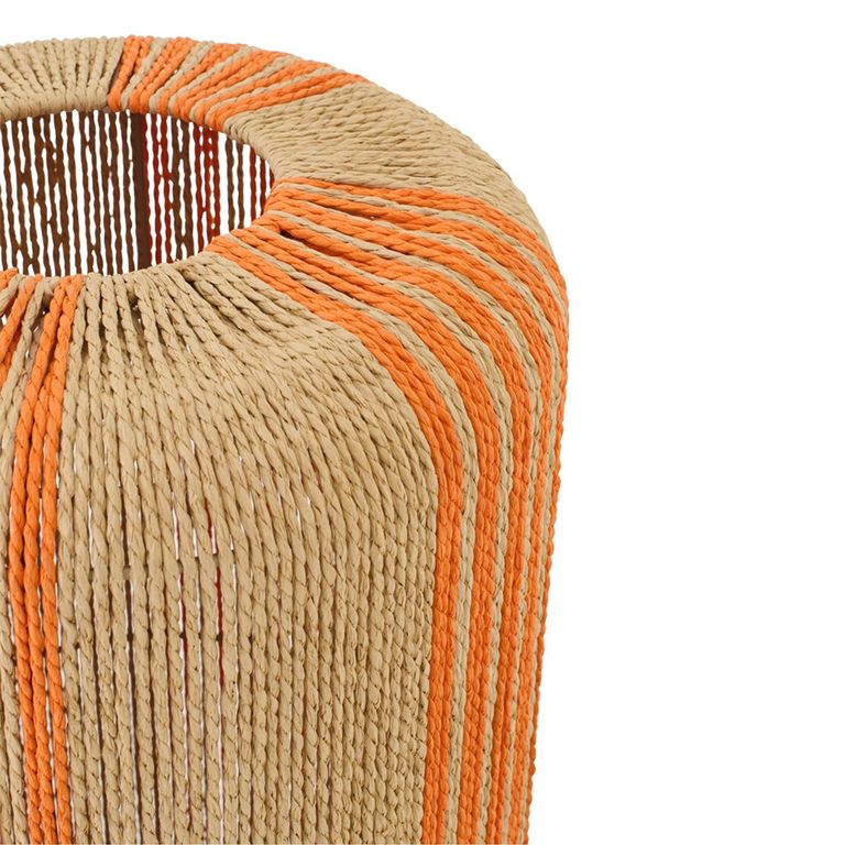 Cylinder Floor Lamp - Orange and Natural - Rope and Metal