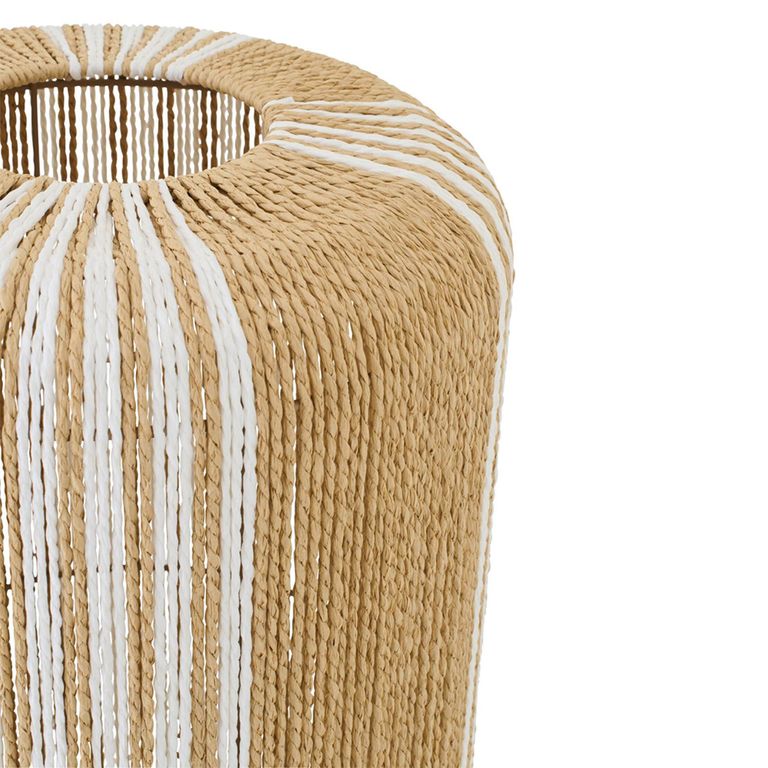 Cylinder Floor Lamp - White and Natural - Rope and Metal