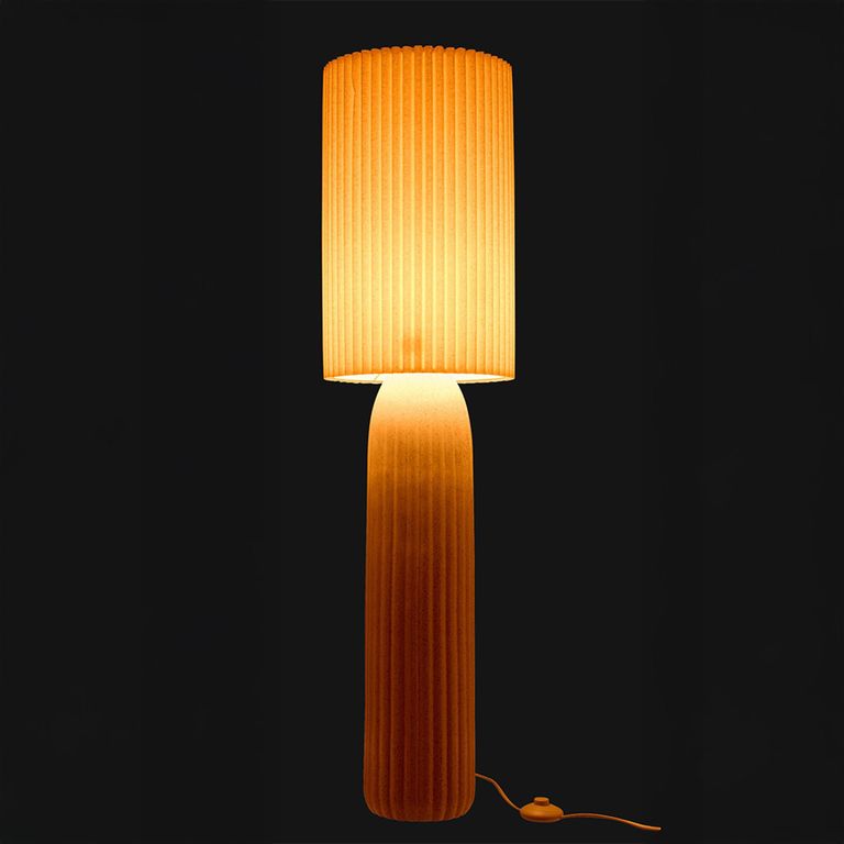 Esmee Fluted Floor Lamp - Off White - Ceramic