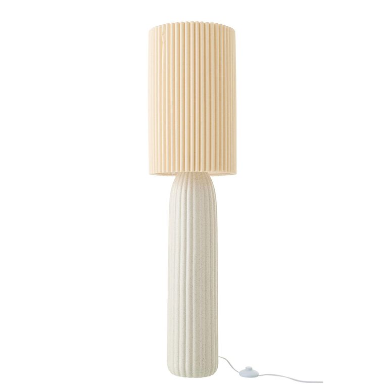 Esmee Fluted Floor Lamp - Off White - Ceramic