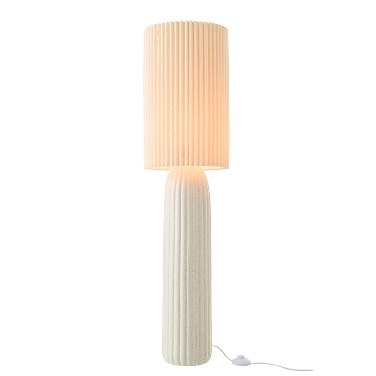 Esmee Fluted Floor Lamp - Off White - Ceramic