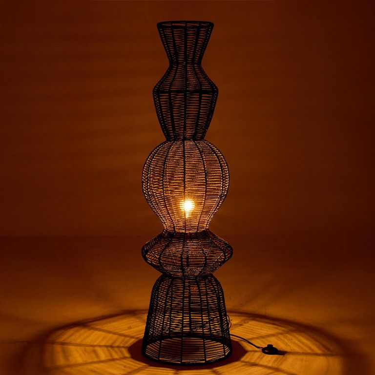 Floor Lamp - Black - Rope and Metal