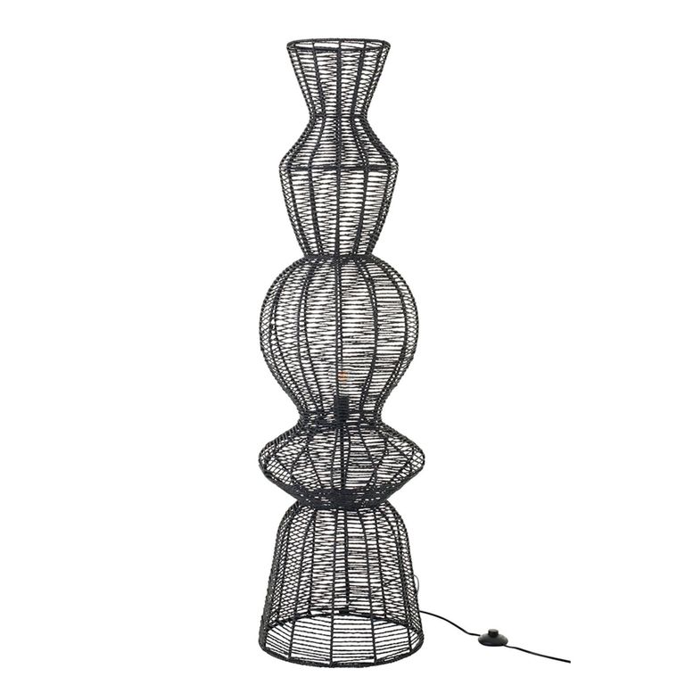 Floor Lamp - Black - Rope and Metal