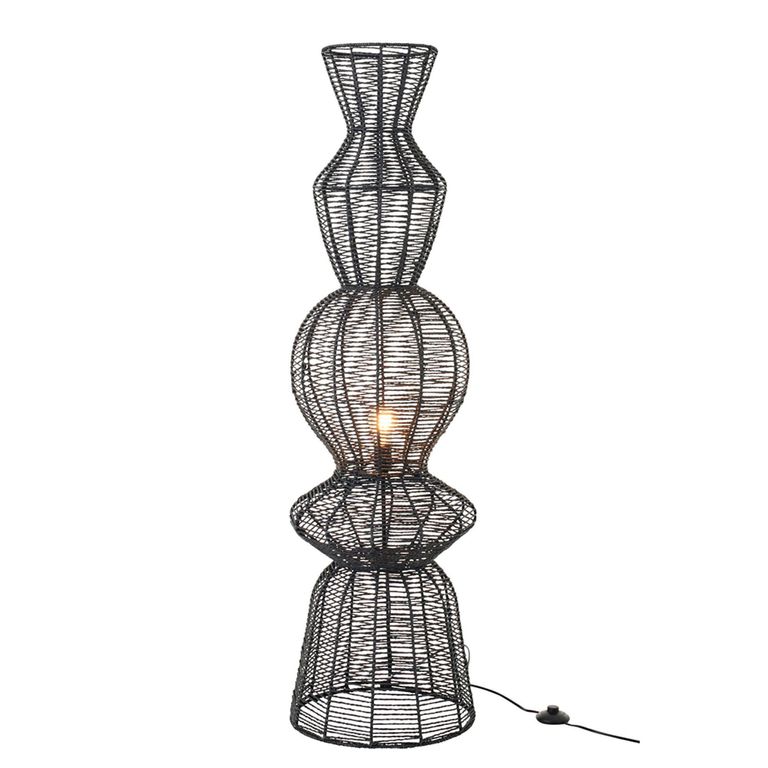 Floor Lamp - Black - Rope and Metal