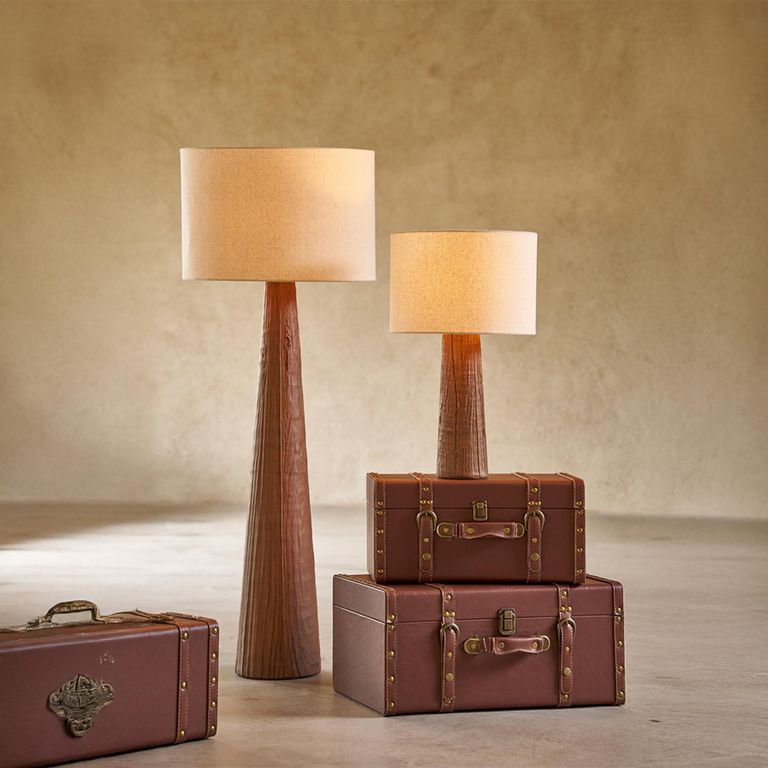 Melina Floor Lamp - Conical Base - Dark Brown - Ceramic