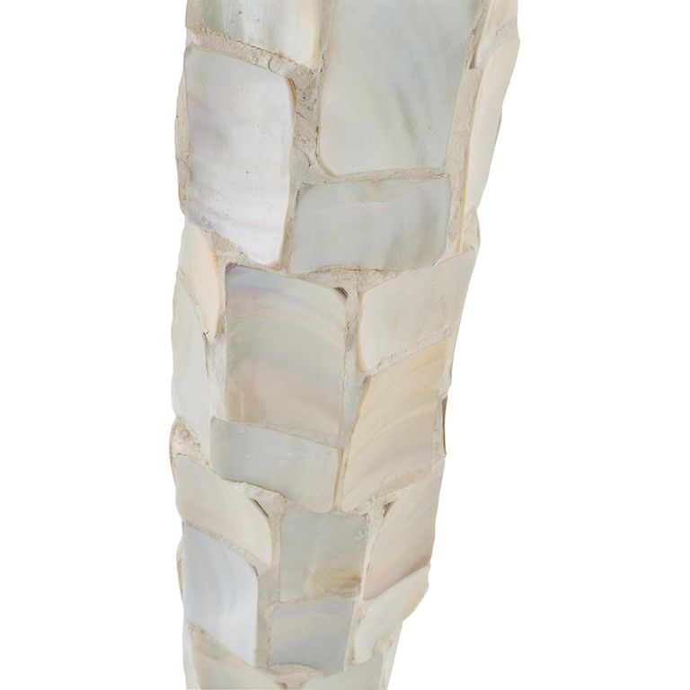 Pearl Effect Floor Lamp - Off White and Light Beige - Shell