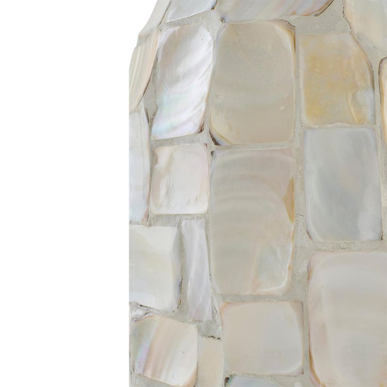 Pearl Effect Floor Lamp - Off White and Light Beige - Shell
